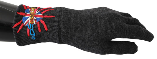 Dolce & Gabbana Gray Virgin Wool Unisex Gloves