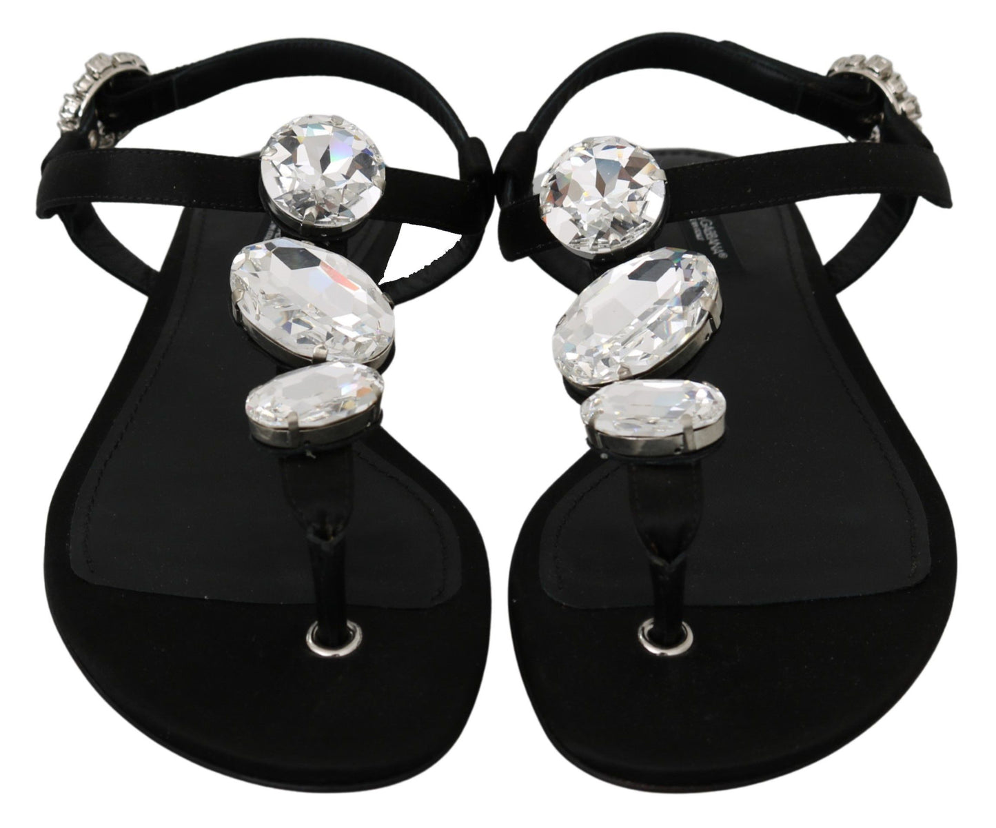 Dolce & Gabbana Elegant Crystal-Embellished Silk Sandals