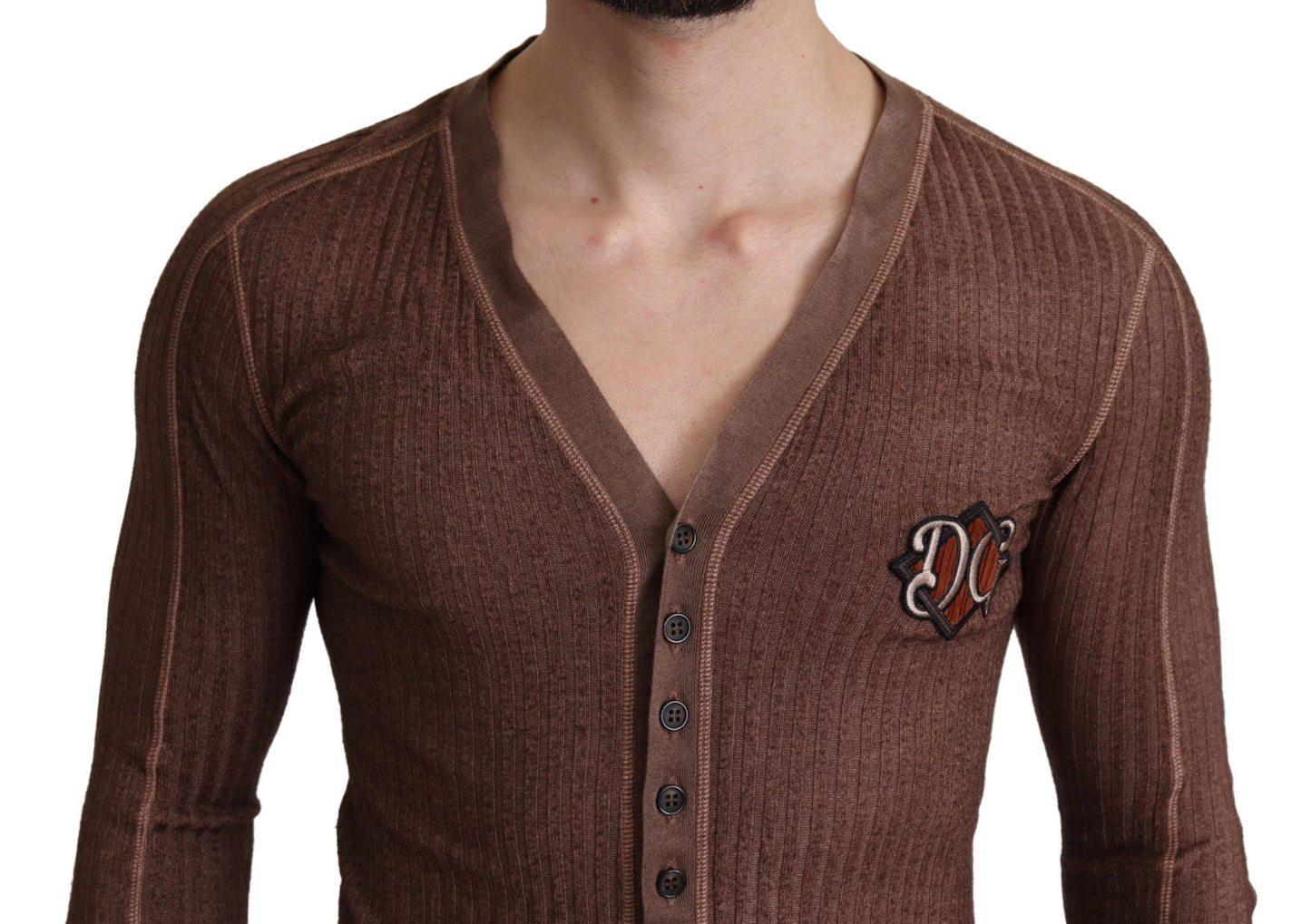 Dolce & Gabbana Elegant V-Neck Cardigan in Subtle Pink