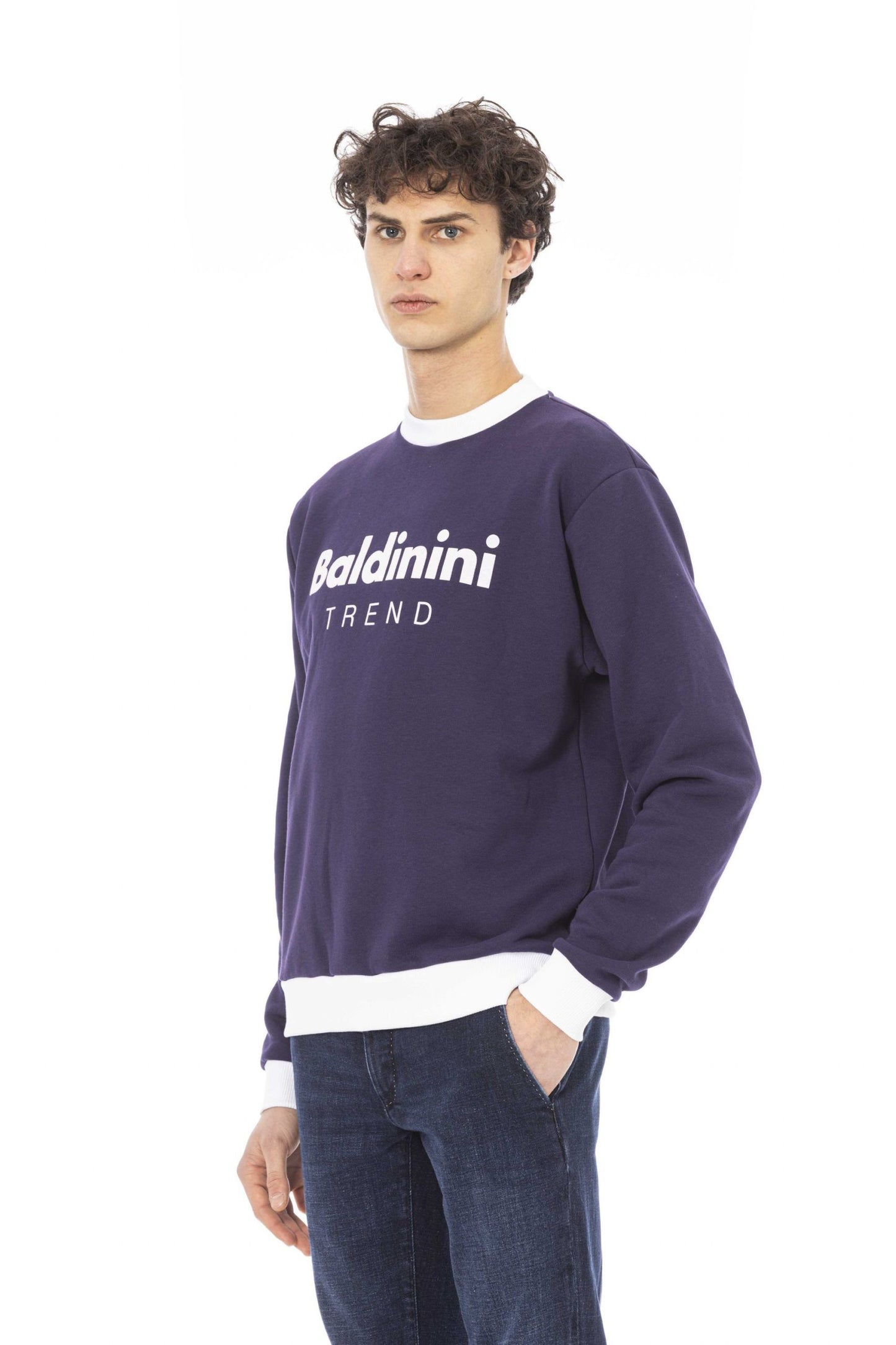 Baldinini Trend Purple Cotton Men Sweater