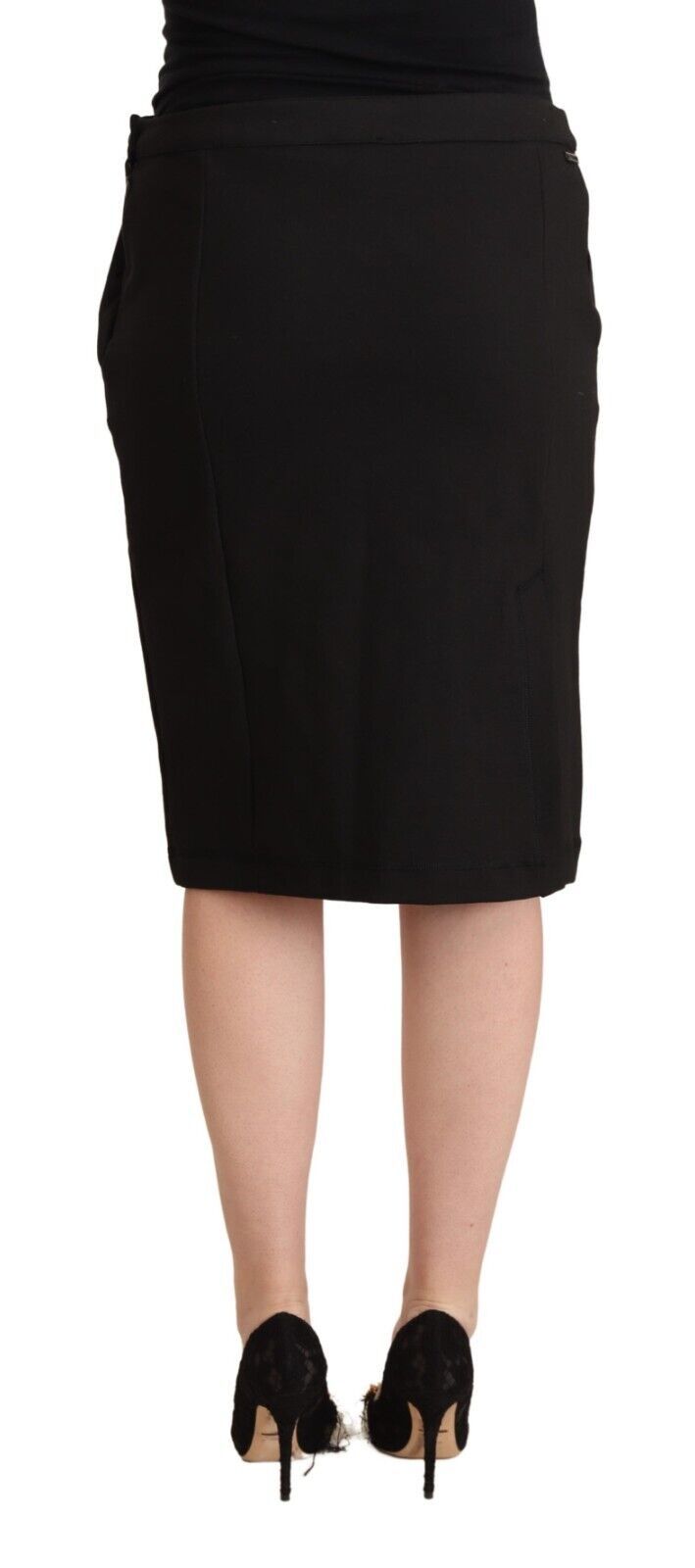 GF Ferre Chic Black Pencil Skirt Knee Length