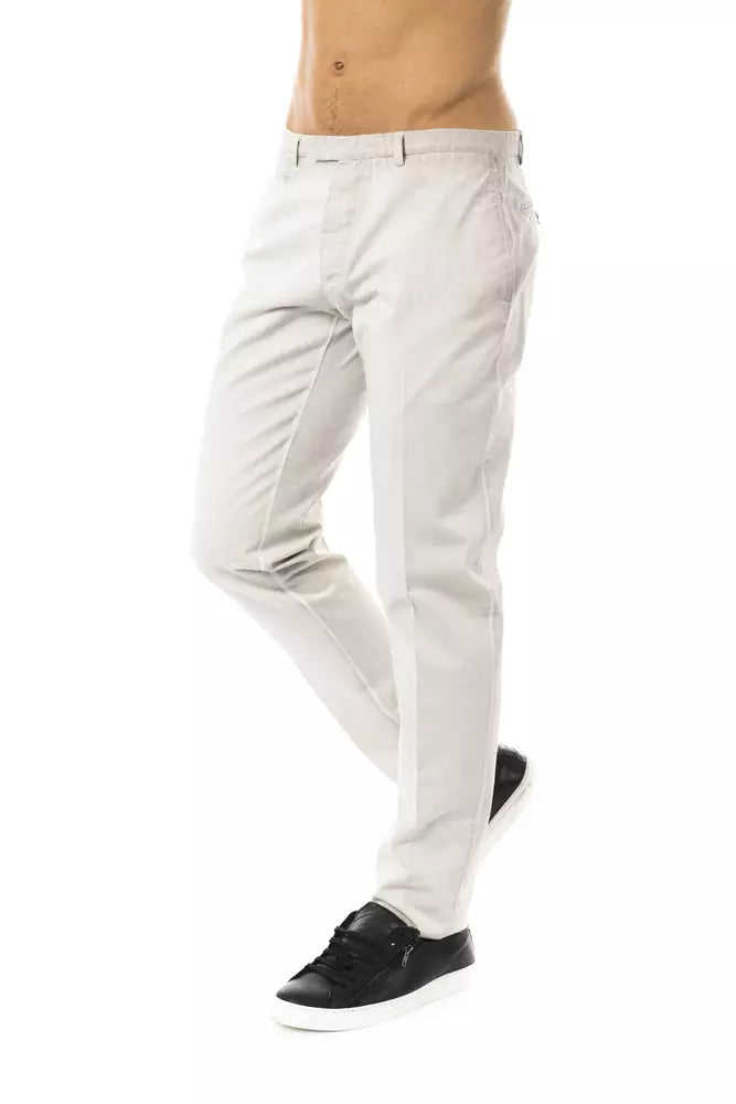 Uominitaliani Gray Cotton Men's Casual Pant