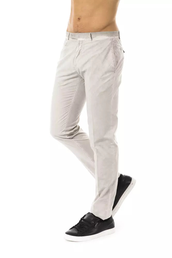 Uominitaliani Gray Cotton Men's Casual Pant