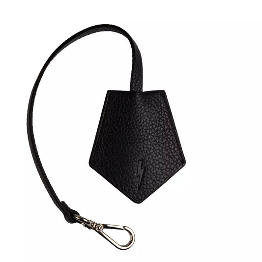 Neil Barrett Black Leather Men Keychain