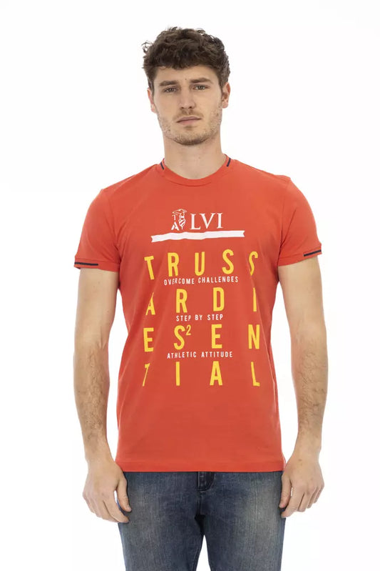 Trussardi Action Orange Cotton Men T-Shirt