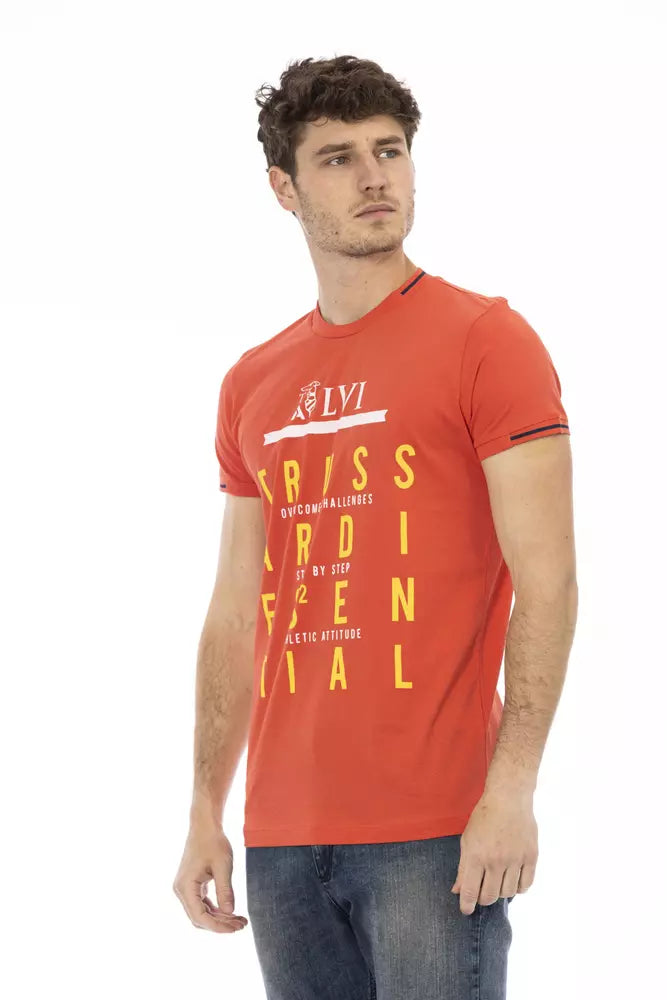 Trussardi Action Orange Cotton Men T-Shirt