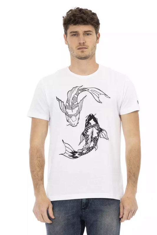 Trussardi Action White Cotton Men TShirt