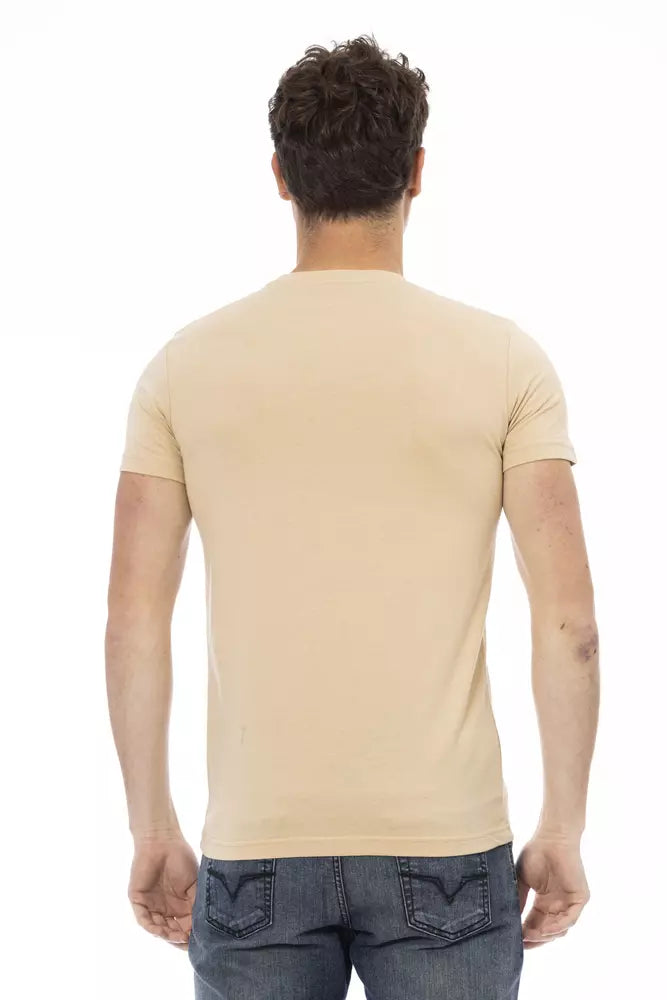 Trussardi Action Beige Cotton Men T-Shirt