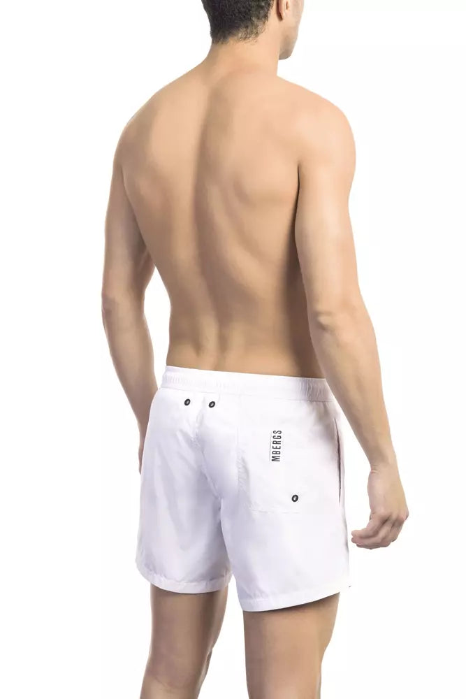 Bikkembergs White Polyamide Men Swim Short