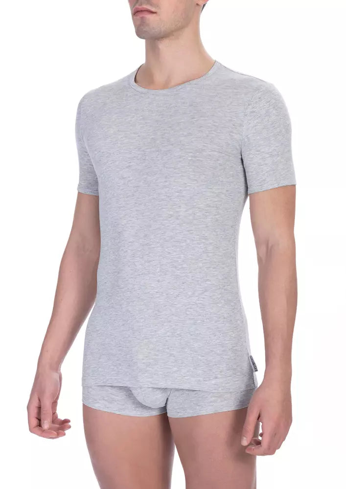 Bikkembergs Gray Cotton Men Shirt