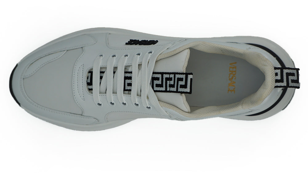 Versace Sleek White Calf Leather Sneakers