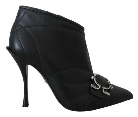 Dolce & Gabbana Elegant Black Quilted Leather Booties