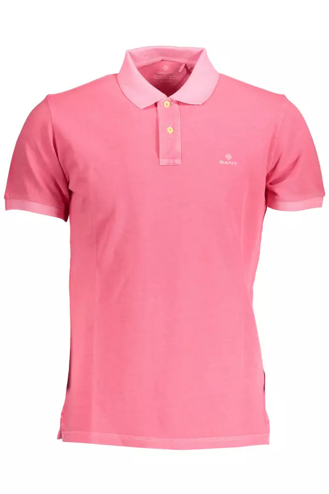 Gant Pink Cotton Men Polo Shirt