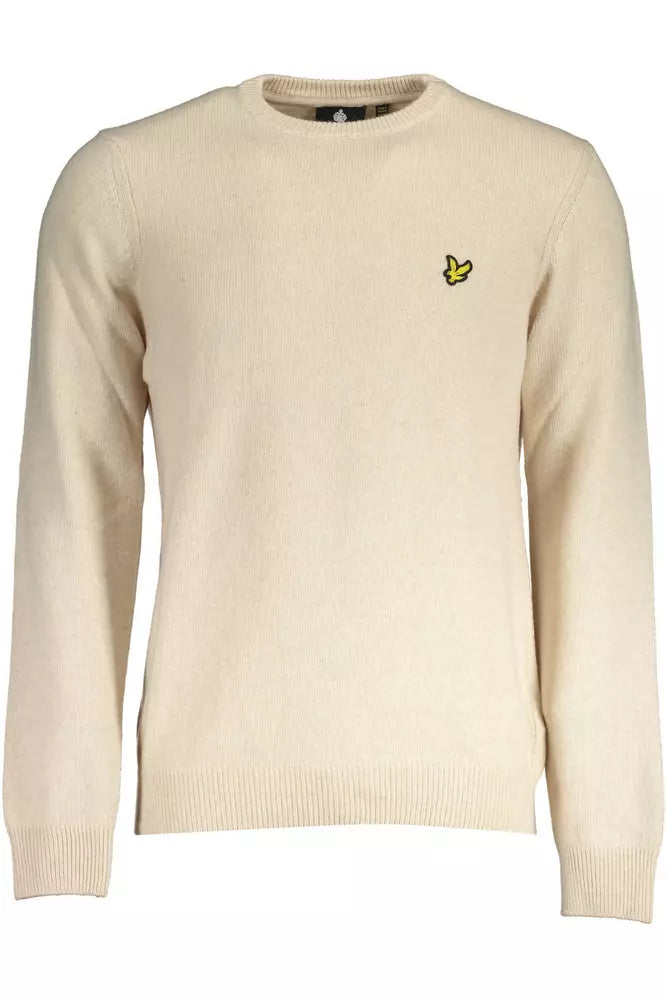 Lyle & Scott Beige Wool Men Sweater