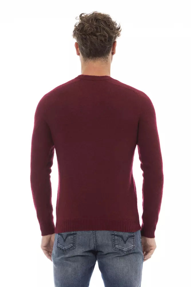 Alpha Studio Red Wool Men Sweater