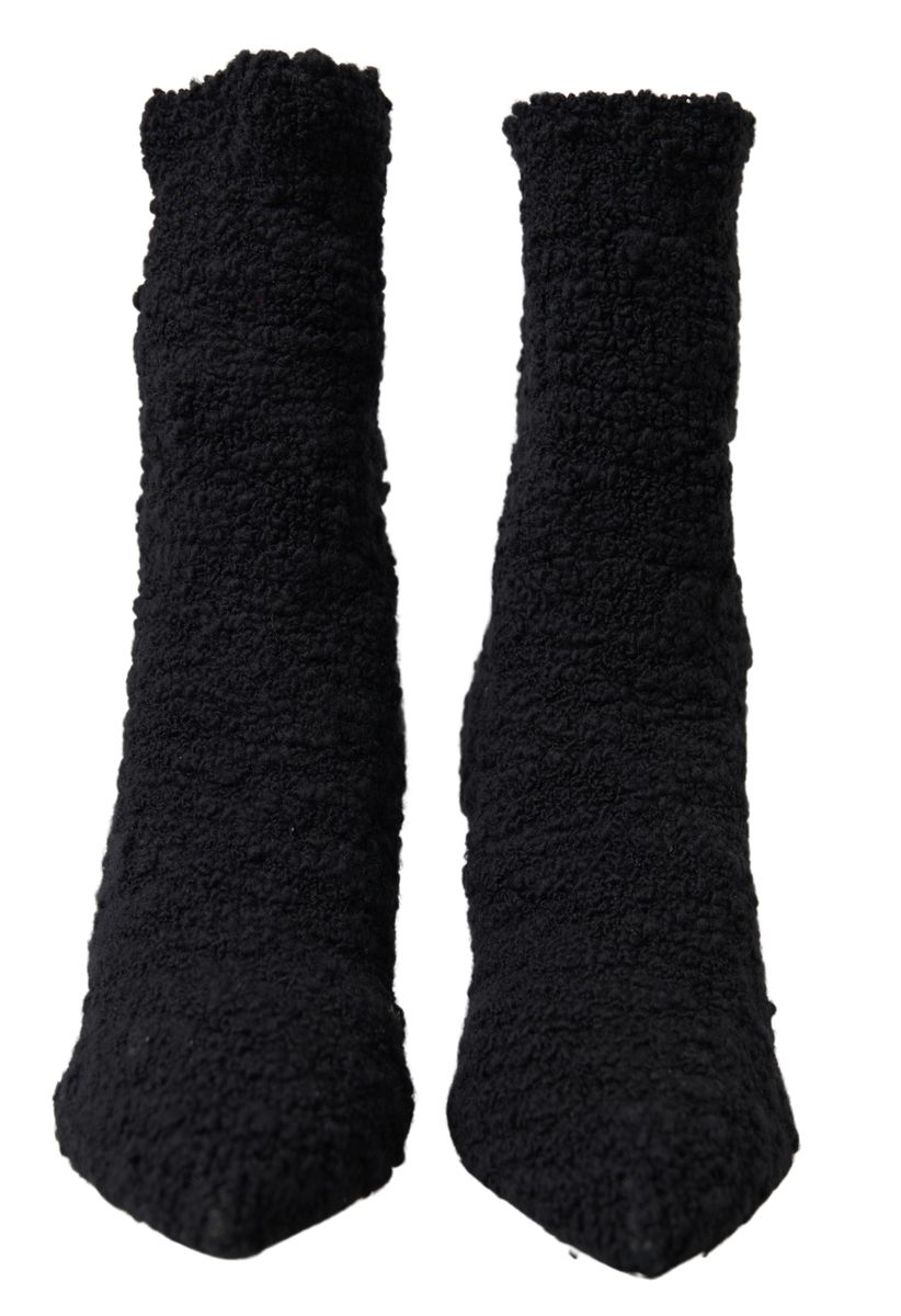 Dolce & Gabbana Elegant Virgin Wool Mid Calf Boots