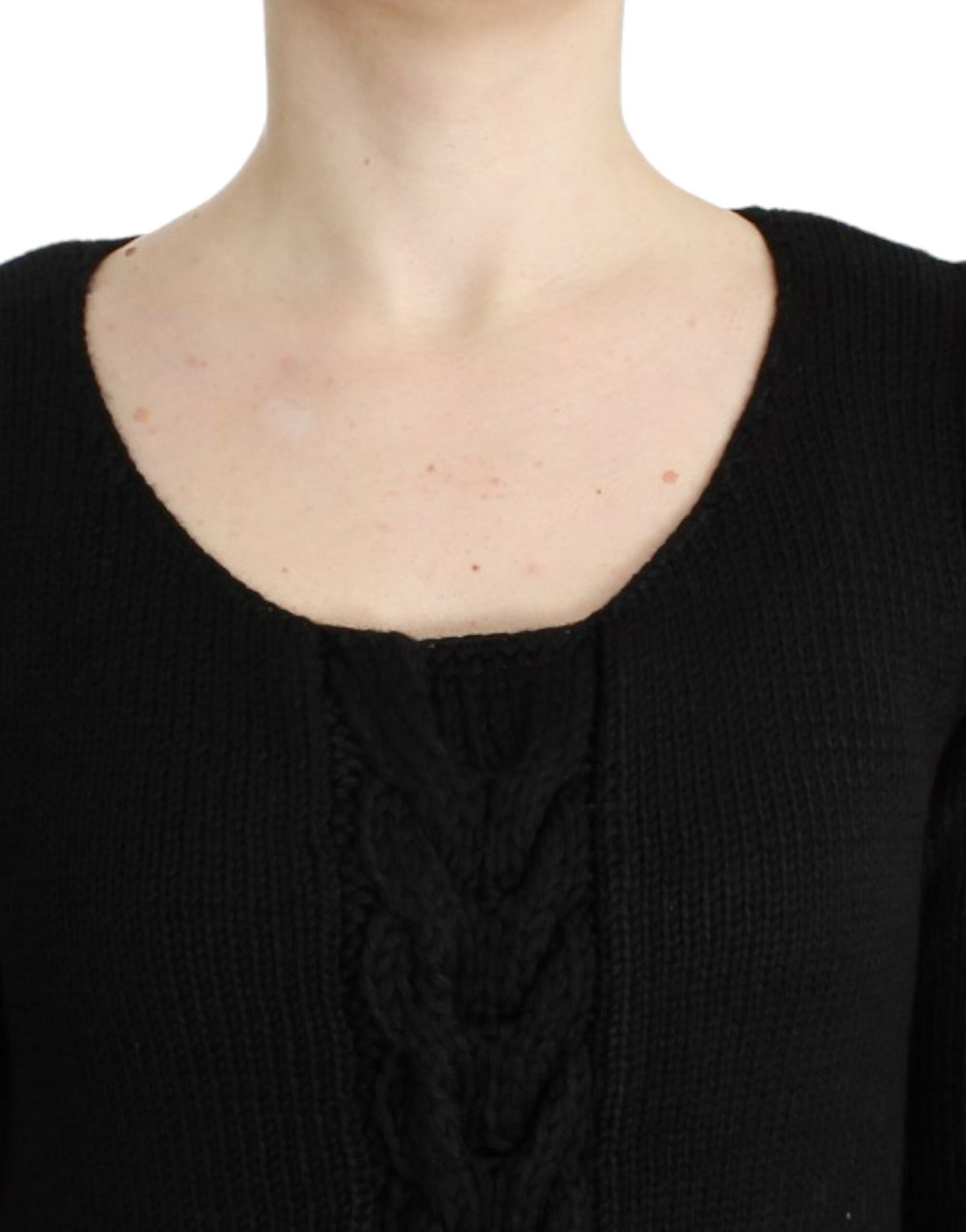 Cavalli Alluring Black Knitted Crew Neck Sweater