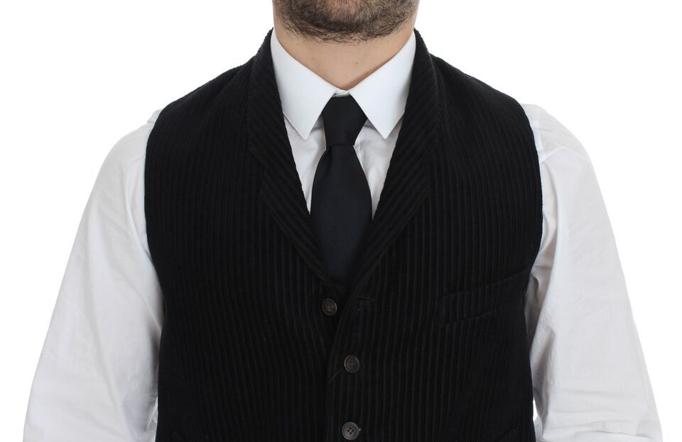 Dolce & Gabbana Elegant Black Manchester Dress Vest