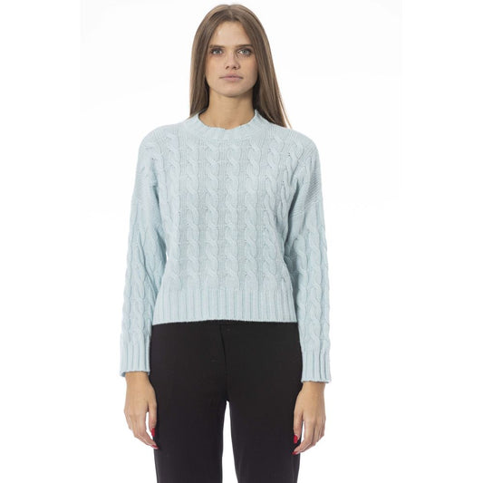 Baldinini Trend Light Blue Wool Women Sweater