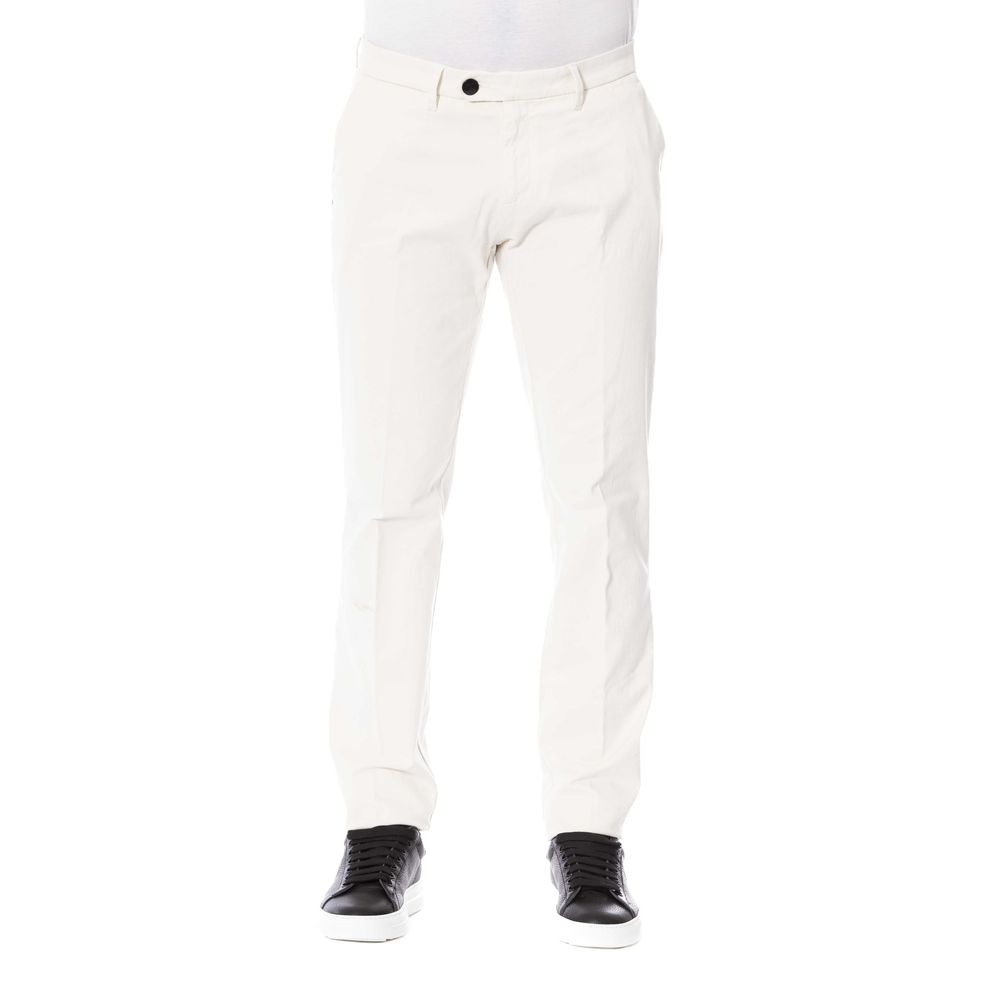 Trussardi White Cotton Men Trouser