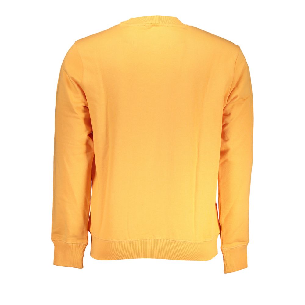 Napapijri Sleek Orange Crew Neck Embroidered Sweatshirt