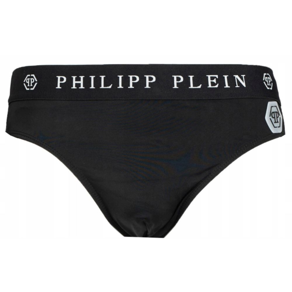 Philipp Plein Black Polyamide Men Swimwear