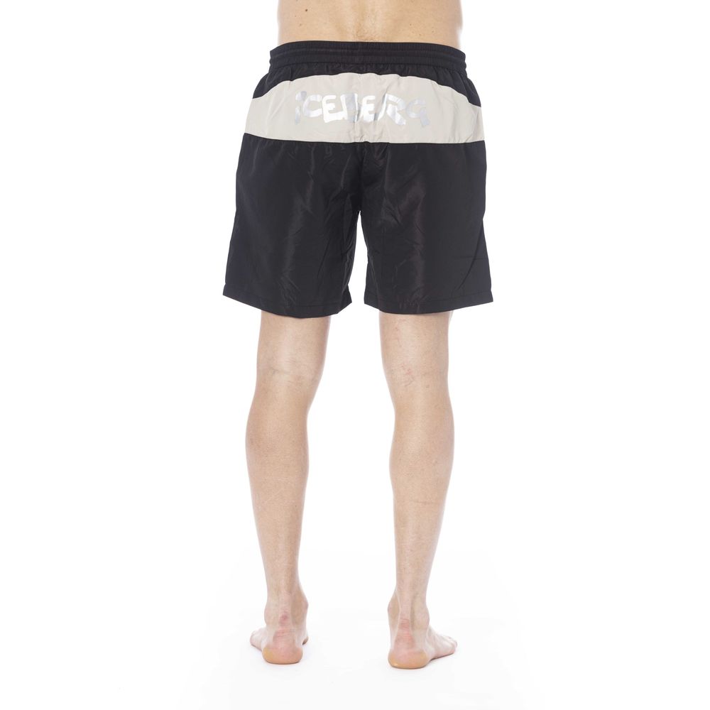 Iceberg Black Polyester Men Swim Trunk