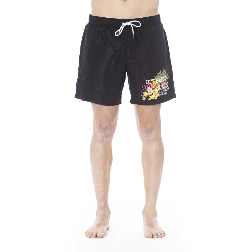 Iceberg Black Polyester Men Swim Trunk