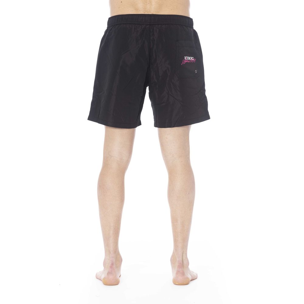 Iceberg Black Polyester Men Swim Trunk