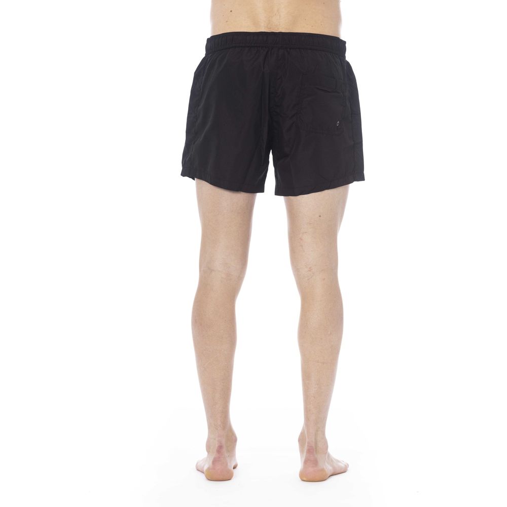 Trussardi Beachwear Black Polyester Men Swim Trunk