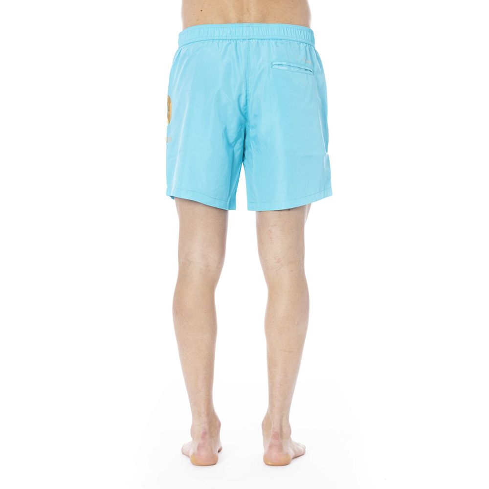 Trussardi Beachwear Light Blue Polyester Men Swim Trunk