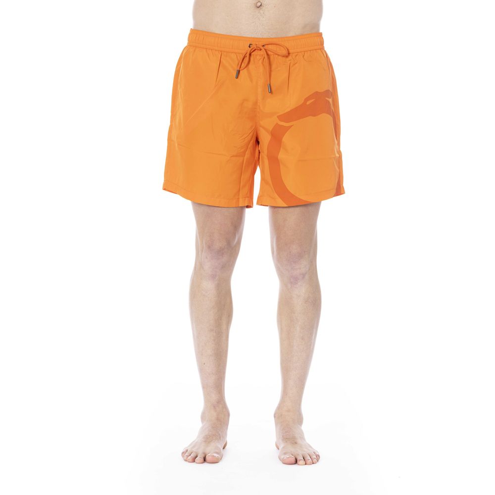 Trussardi Beachwear Orange Polyester Men's Swim Trunk