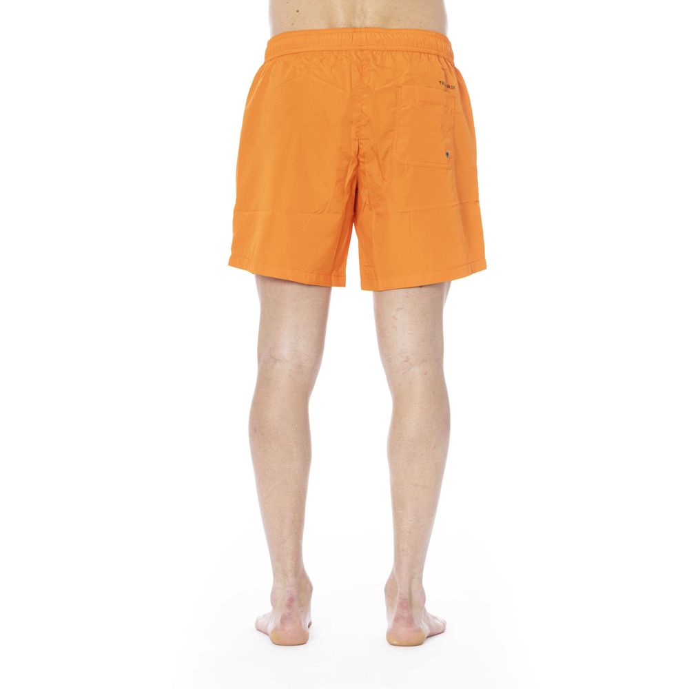 Trussardi Beachwear Orange Polyester Men's Swim Trunk