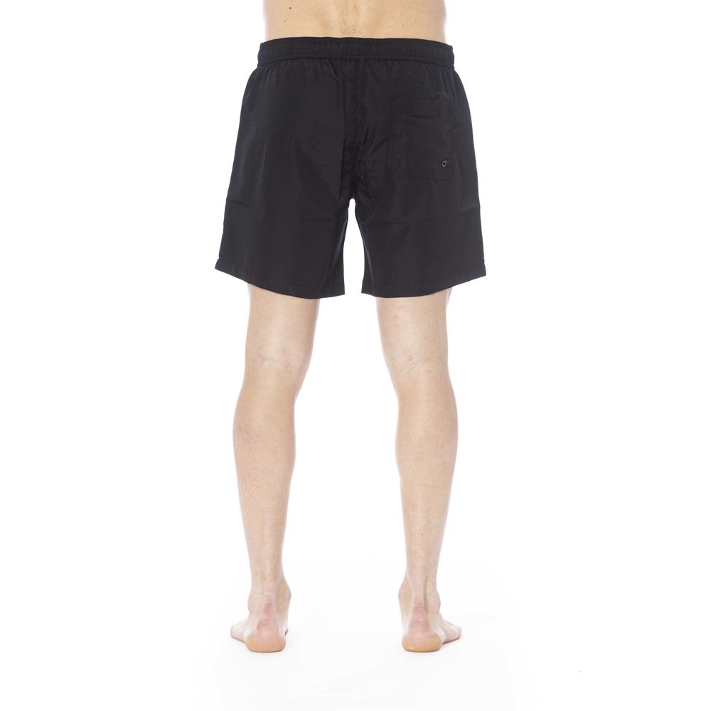 Trussardi Beachwear Black Polyester Men Swim Trunk