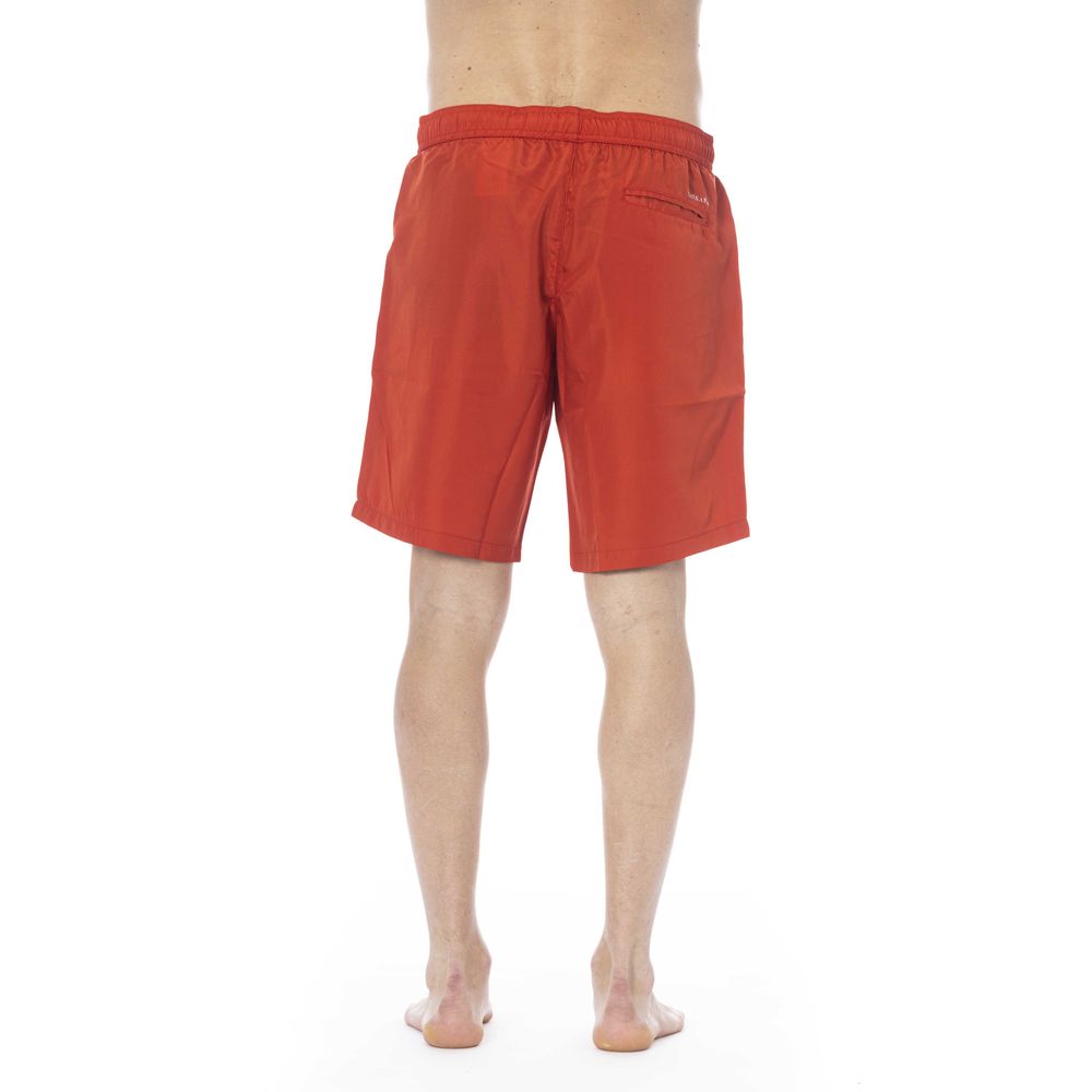 Trussardi Beachwear Red Polyester Men's Swim Trunk