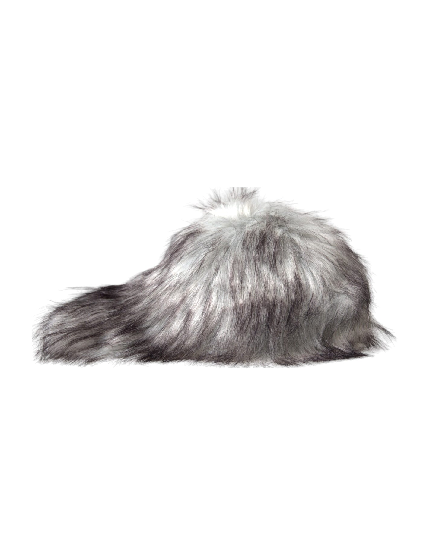 Dolce & Gabbana Black White Faux Fur Baseball Hat Men