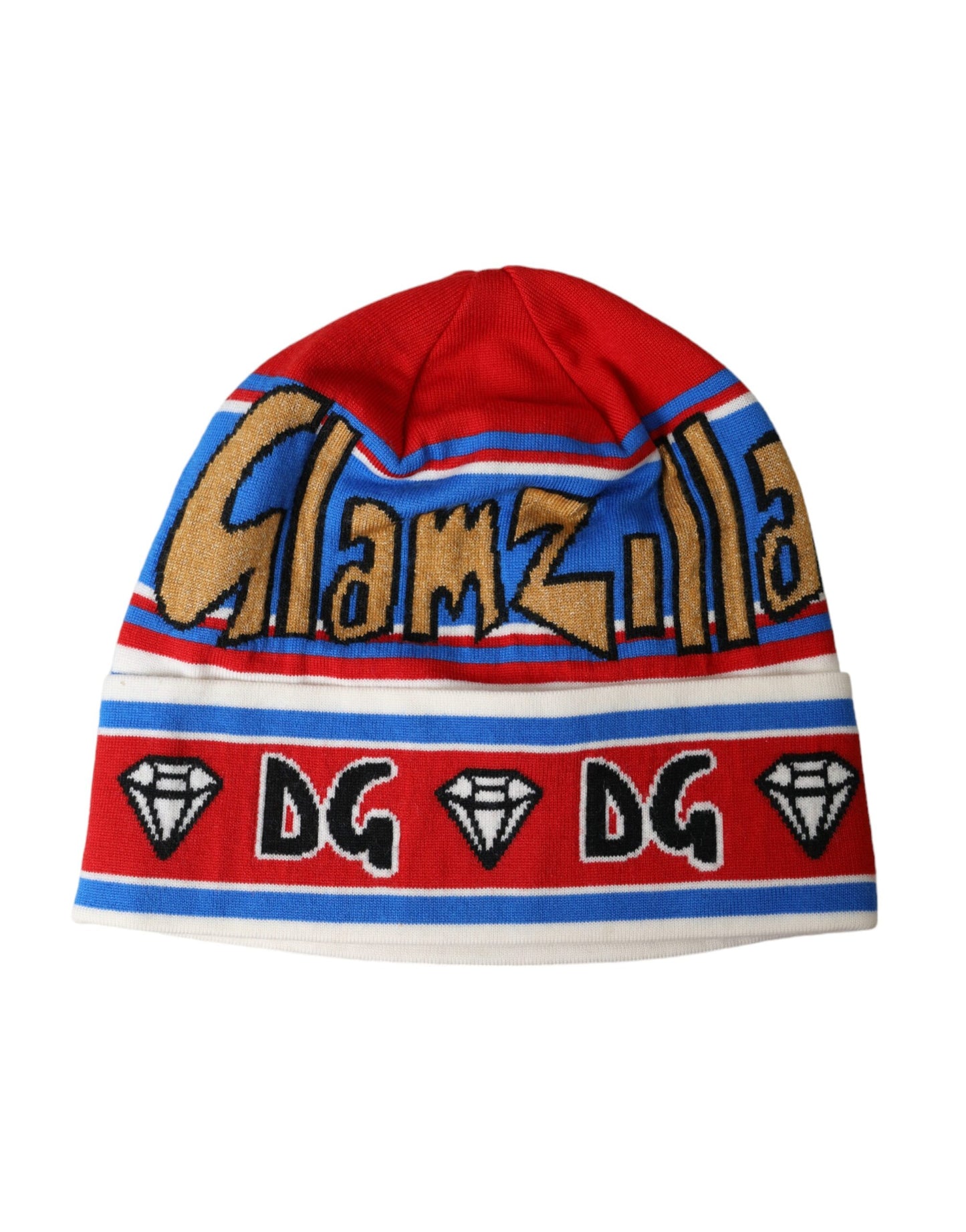 Dolce & Gabbana Multicolor DG King Print Winter Beanie Hat