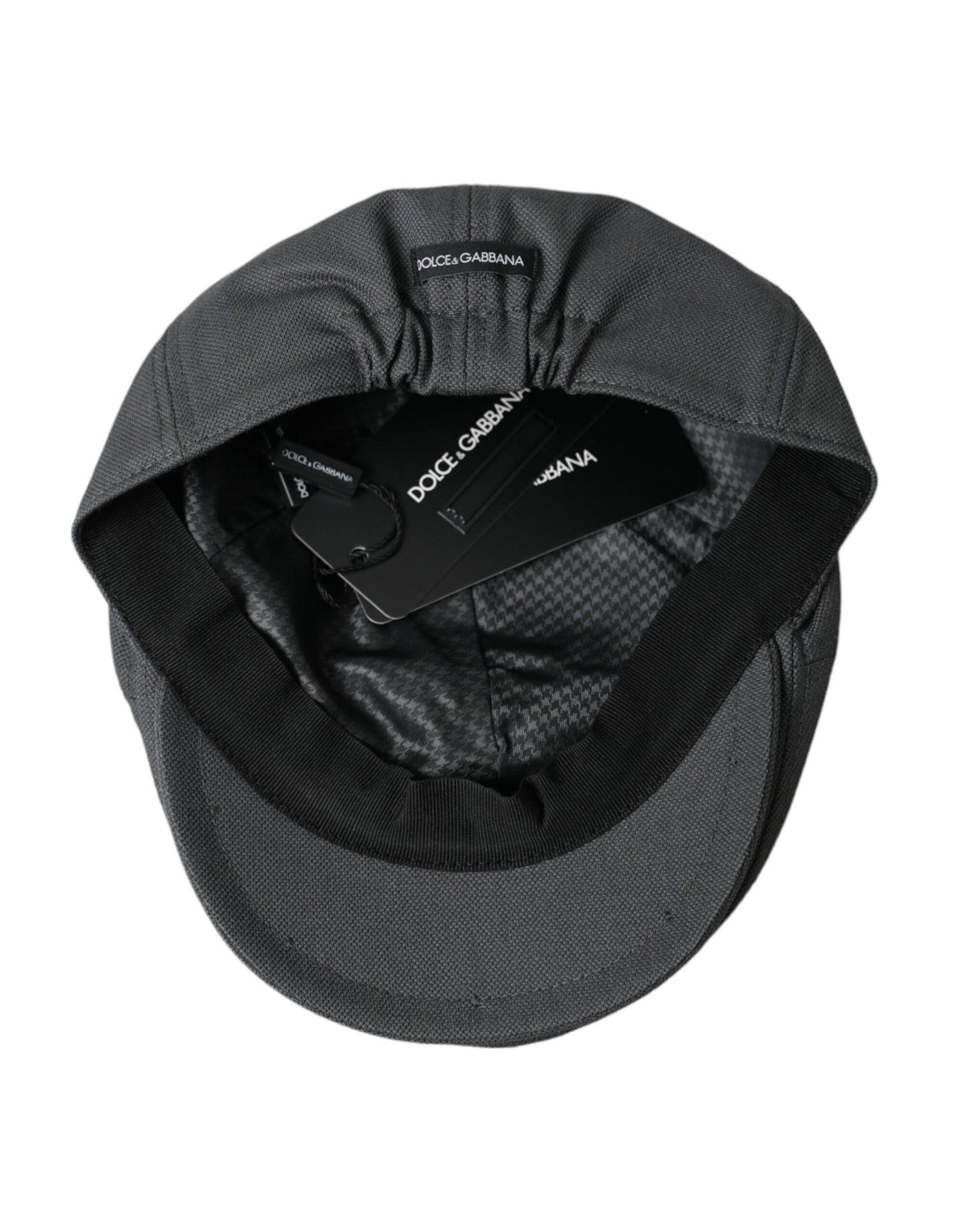 Dolce & Gabbana Dark Gray Cloth Logo Newsboy Hat Men