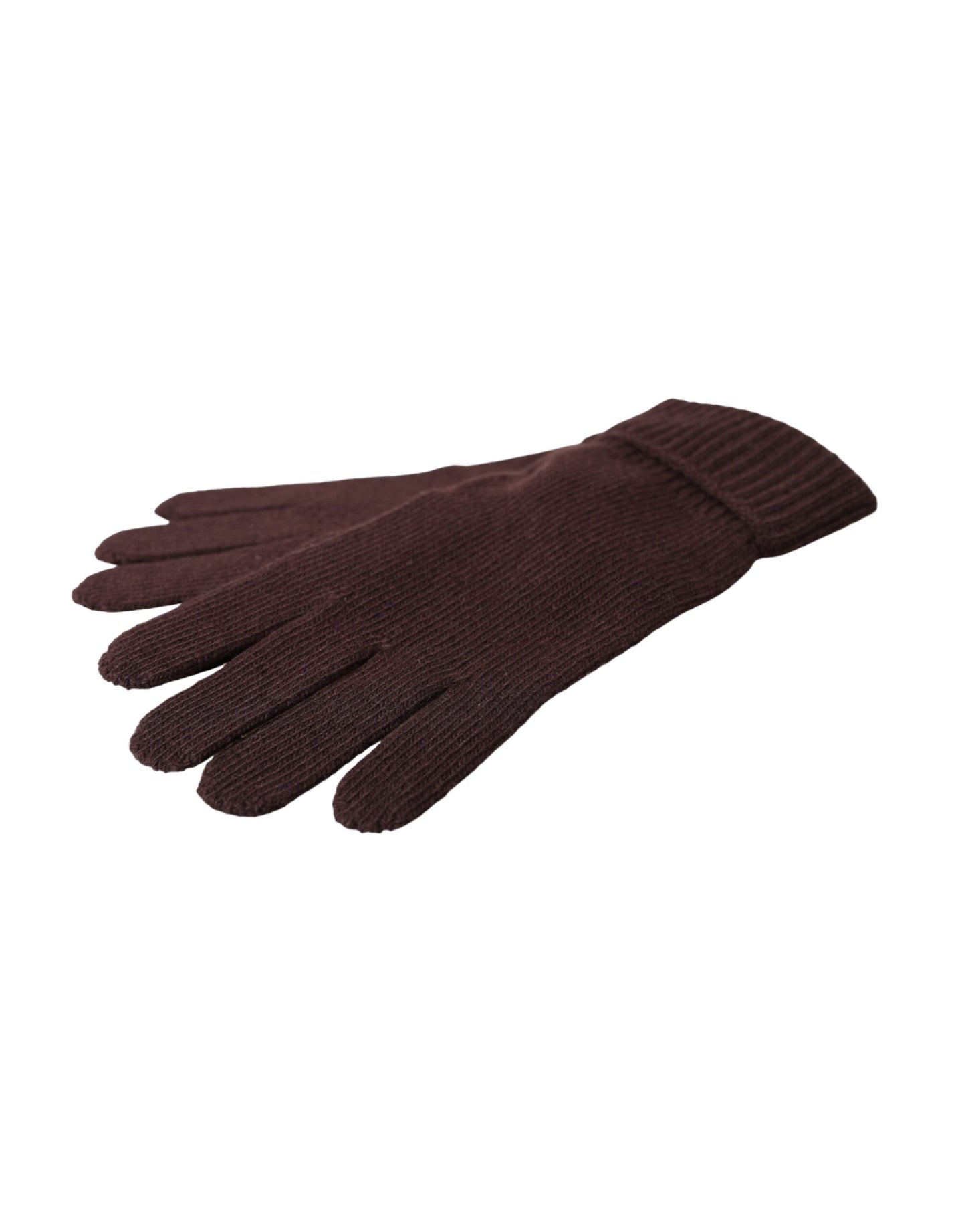 Dolce & Gabbana Brown Wool Knitted Wrist Length Gloves