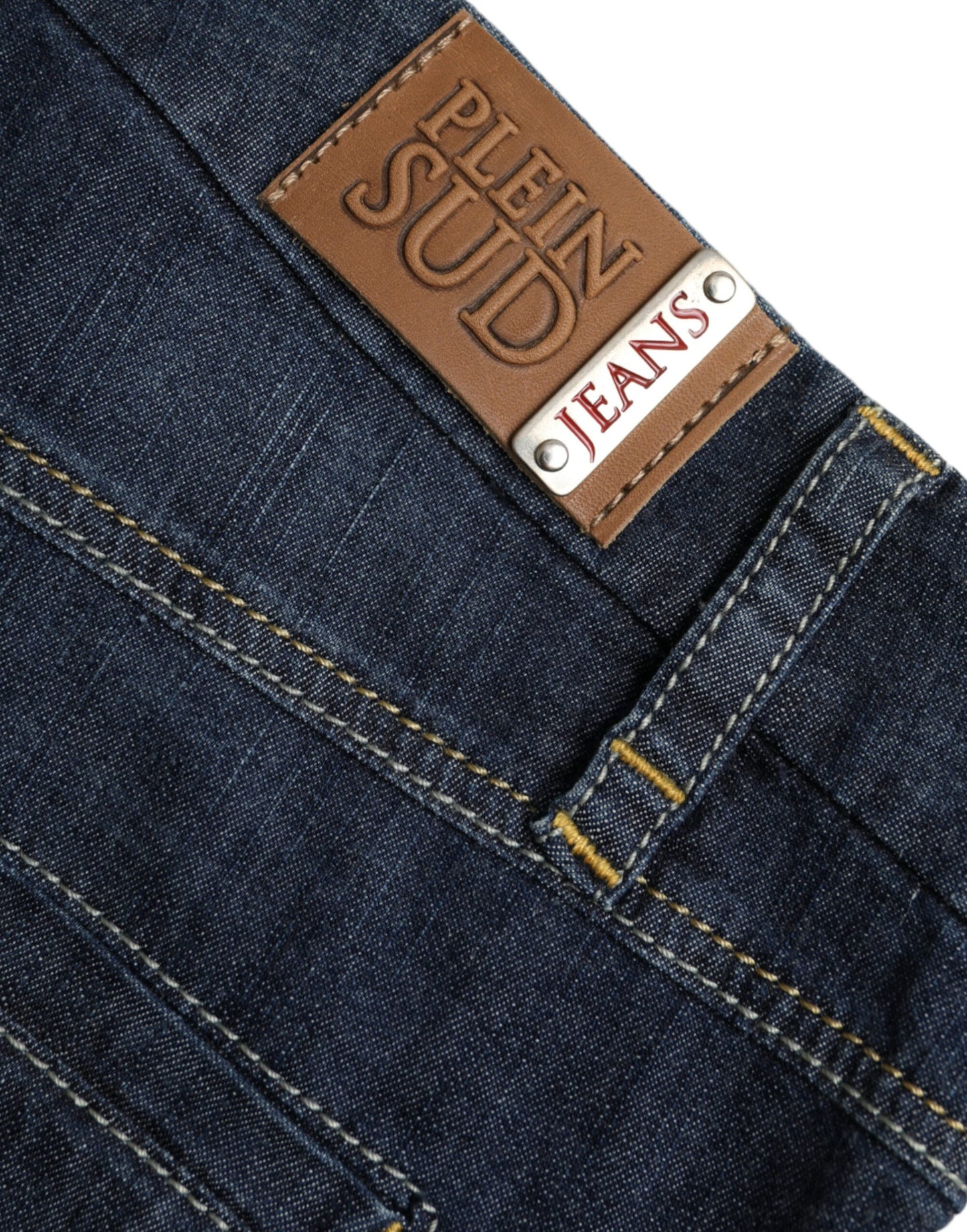 PLEIN SUD Dark Blue Cotton Bootcut Denim Jeans