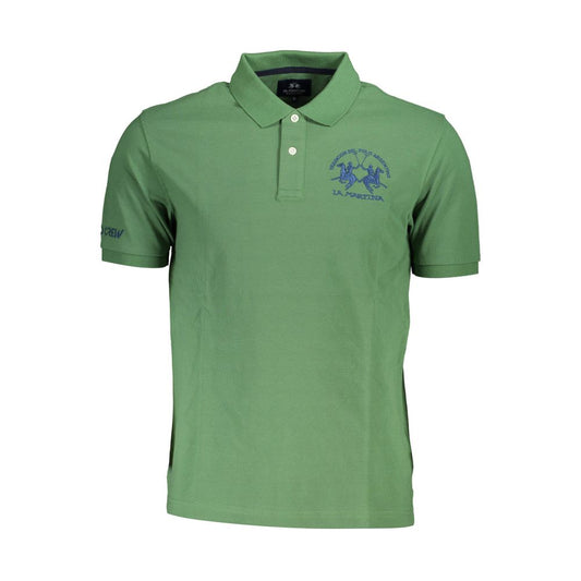 La Martina Green Cotton Men Polo Shirt