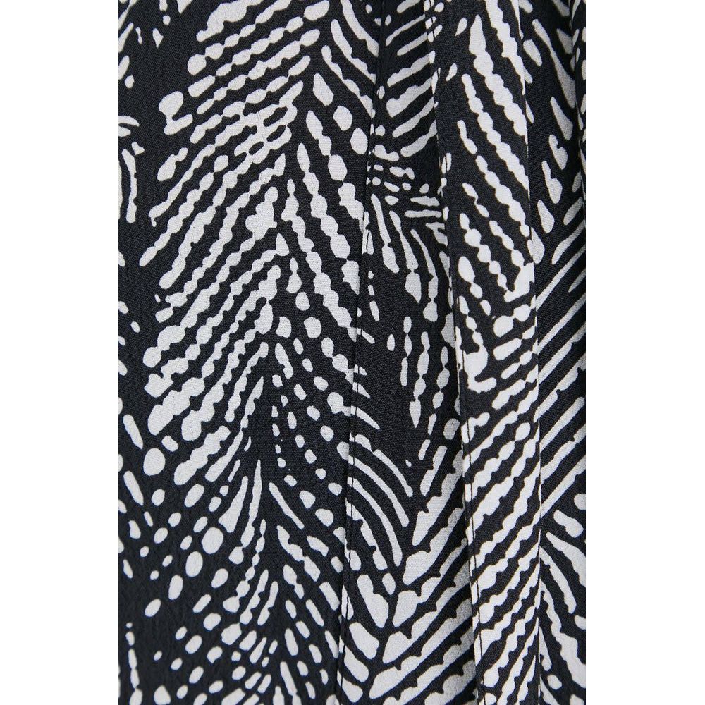 Patrizia Pepe Chic Monochrome Leaf Print Short Dress