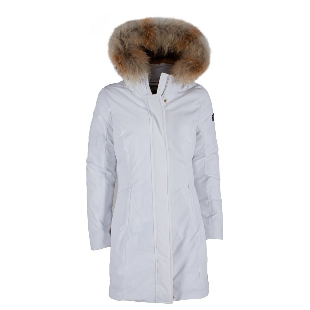 Yes Zee White Nylon Women's Jacket