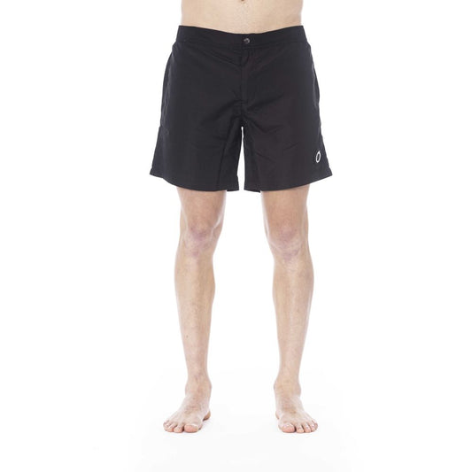 Trussardi Beachwear Black Polyester Men Swimwear