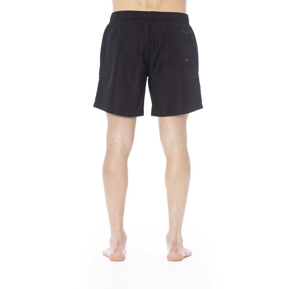 Trussardi Beachwear Black Polyester Men Swimwear