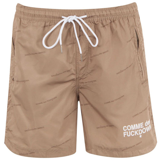 Comme Des Fuckdown Beige Polyester Men Swimwear