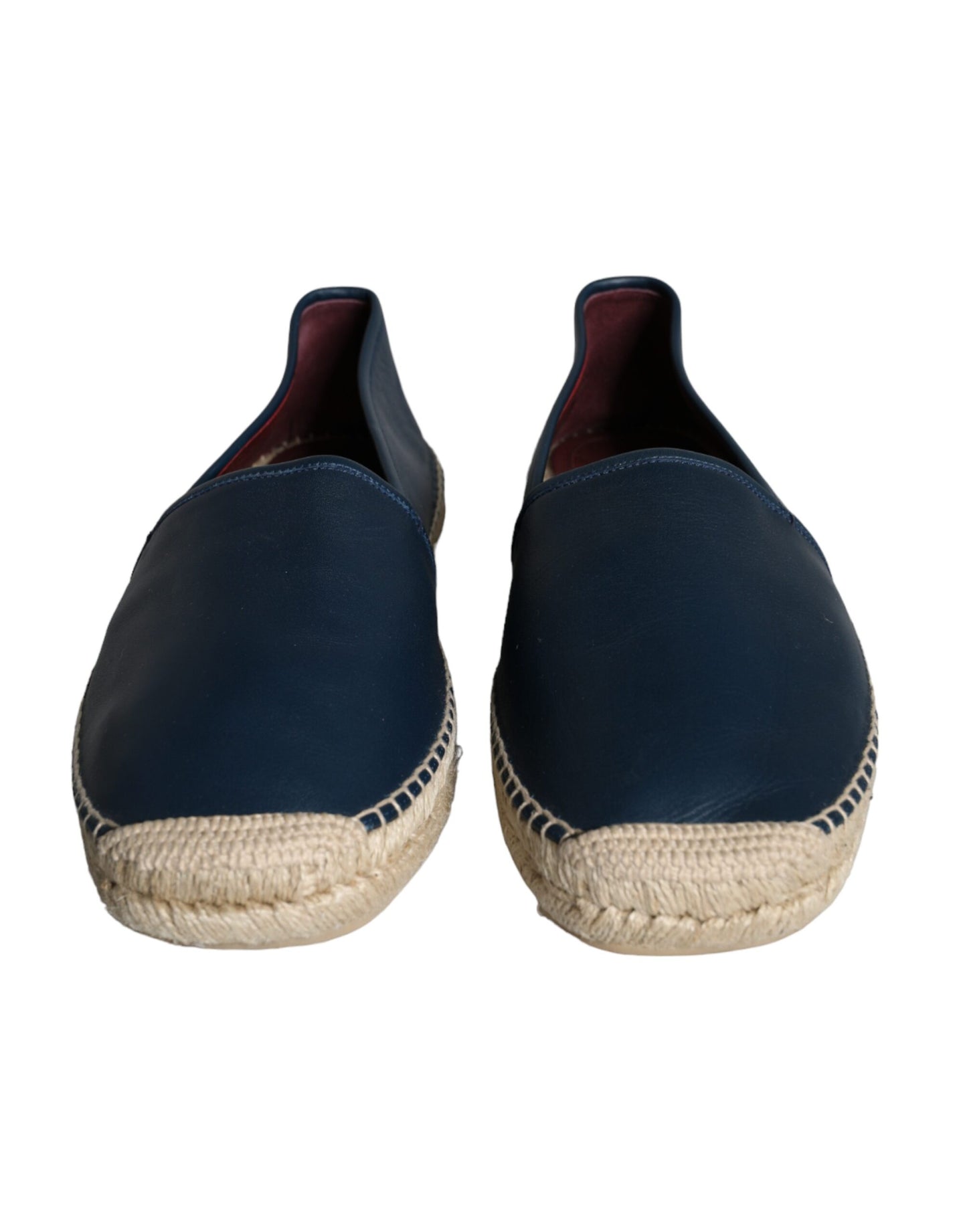 Dolce & Gabbana Blue Leather Leather Espadrille Flats Shoes