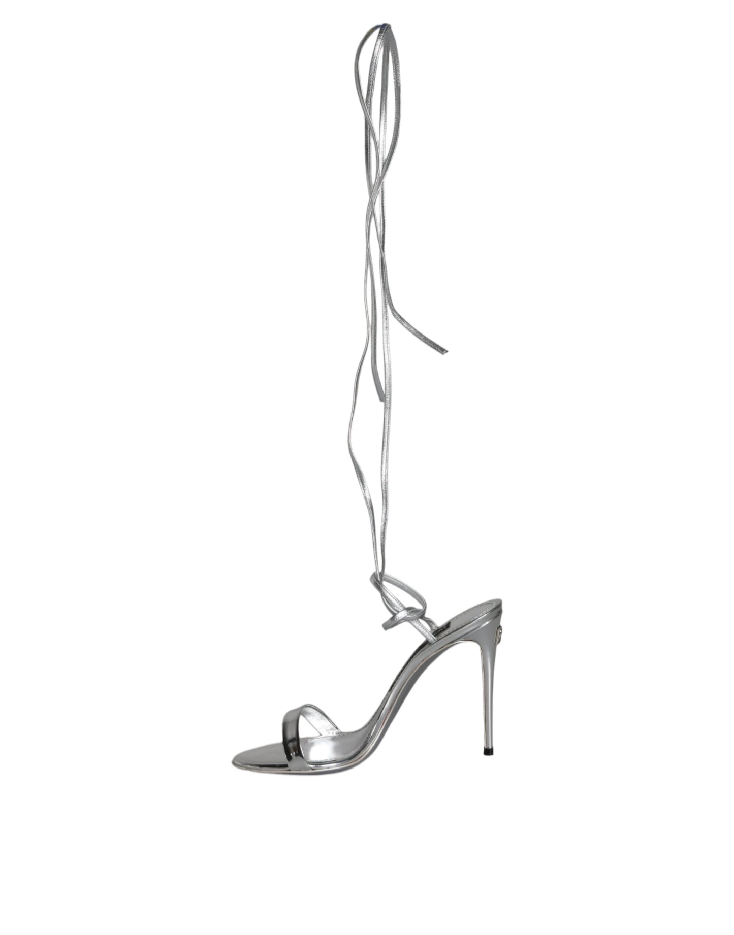 Dolce & Gabbana Metalic Silver Strap Stilettos Sandals Shoes