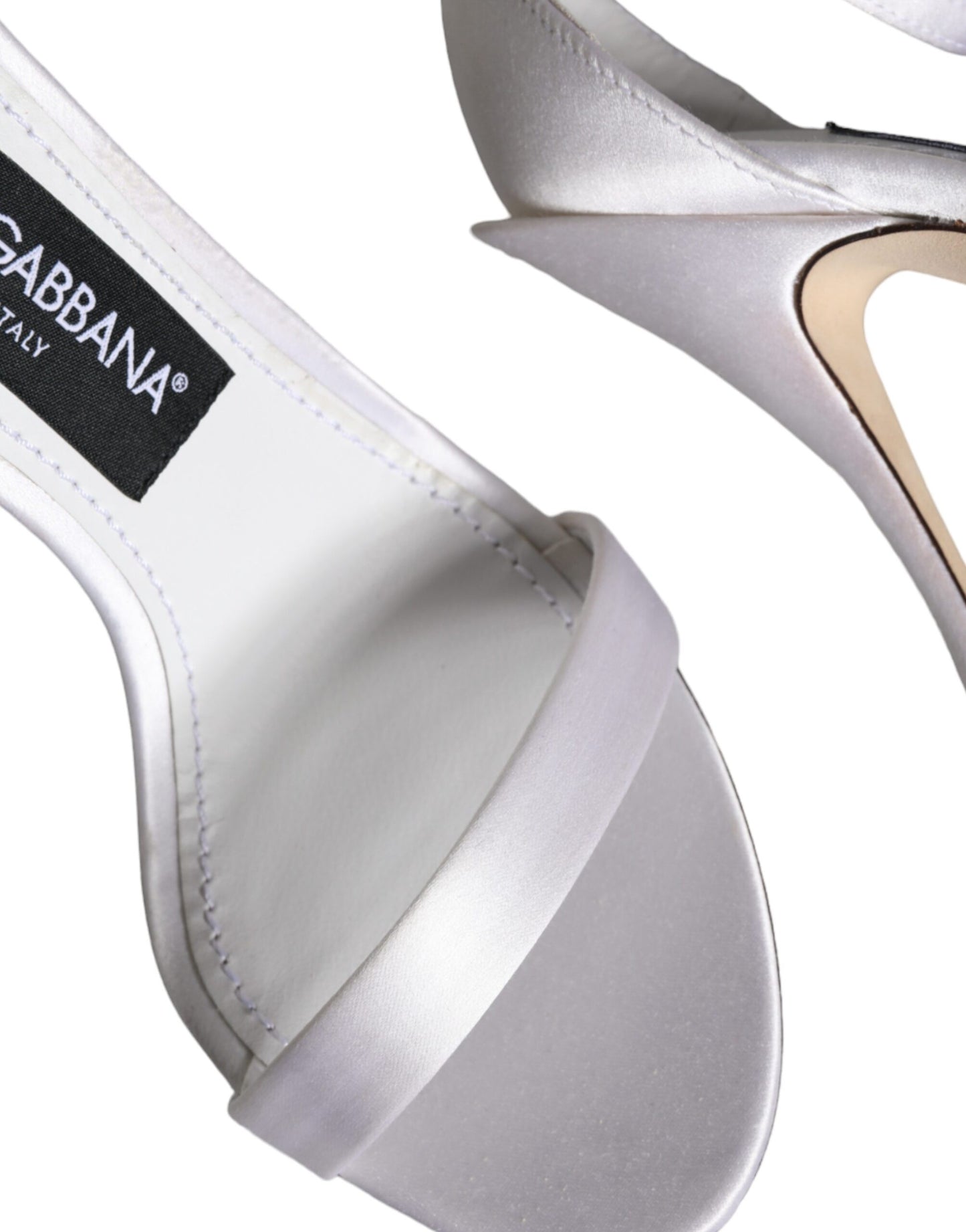 Dolce & Gabbana White KEIRA Heels Ankle Strap Sandals Shoes