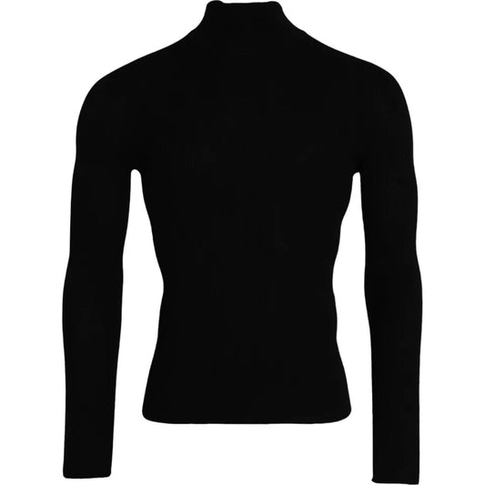 Dolce & Gabbana Black Wool Turtleneck Long Sleeves Sweater